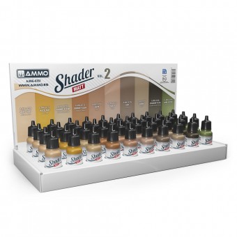 AMMO A.MIG-8761 Shader Matt Vol.2 Display (10 kind of 17 ml Shaders Matt x 4 pcs. each)