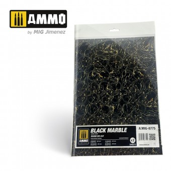 AMMO A.MIG-8775 Black Marble. Round Die-cut for Bases for Wargames - 2 pcs