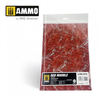 AMMO A.MIG-8778 Red Marble. Round Die-cut for Bases for Wargames - 2 pcs