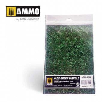 AMMO A.MIG-8780 Jade Green Marble. Square Die-cut Marble Tiles - 2 pcs