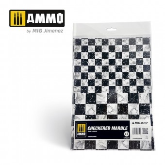 AMMO A.MIG-8782 Checkered Marble. Sheet of Marble - 2 pcs.