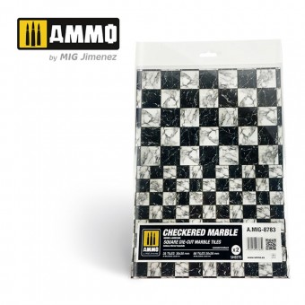 AMMO A.MIG-8783 Checkered Marble. Square Die-cut Marble Tiles - 2 pcs
