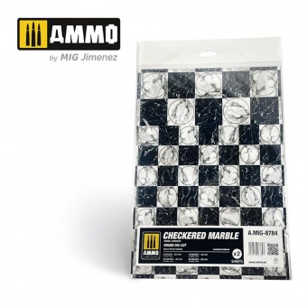 AMMO A.MIG-8784 Checkered Marble. Round Die-cut for Bases for Wargames - 2 pcs.