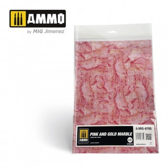 AMMO A.MIG-8785 Pink and Gold Marble. Sheet of Marble - 2 pcs.