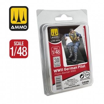 AMMO A.MIG-8979 WWII German Pilot 1:48