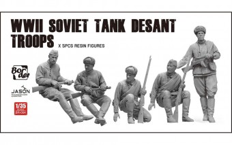 Border Model BR-004 WWII Soviet Tank Desant Troops (5 pcs. Resin Figures) 1:35