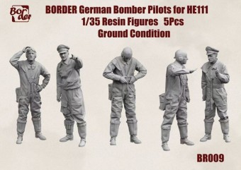 Border Model BR-009 German Bomber Pilots for He 111 Ground Condition (5 pcs) 1:35