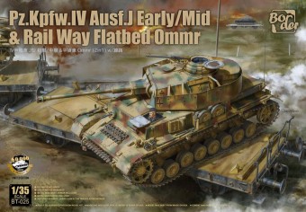 Border Model BT-025 Pz.Kpfw. IV Ausf. J Early/Mid & Rail Way Flatbed Ommr (2 in 1) 1:35