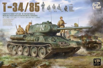 Border Model BT-027 T-34-85 Composite Turret 112 Plant w/5 Resin Figures & Workable Track and Suspension & Metal Gun Barrel 1:35