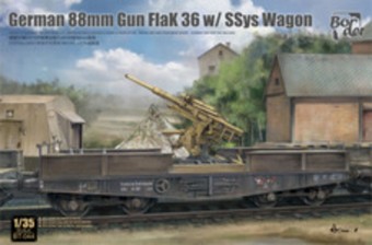 Border Model BT-044 German 88 mm Gun FlaK 36 w/ SSys Wagon 1:35