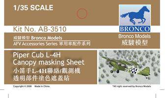 Bronco Models AB3510 Piper L4H canopy masking Sheet 1:35