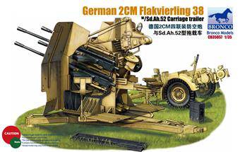 Bronco Models CB35057 German 2cm Flakvierling 38 w/trailer 1:35