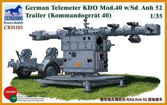 Bronco Models CB35103 German Telemeter KDO Mod.40 w/Sd.Anh 52 Trailer (Kommandogerat 40) 1:35