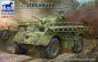 Bronco Models CB35115 T17E1 STAGHOUND MK.I Armored Car with 12 Feet Assault Bridge 1:35
