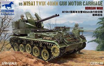 Bronco Models CB35148 US M19A1 Twin 400mm Gun Motor Carriage Korean War 1:35