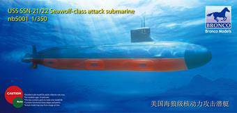 Bronco Models NB5001 USS SSN Sea-Wolf attack submarine 1:350