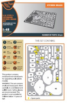 Clear Prop CPA48022 I-16 type 5 INTERIOR PE parts for CP kits 1:48
