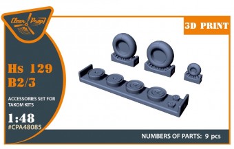 Clear Prop CPA48085 Hs 129B2/3 Wheels set (weighted) for Takom kit 1:48