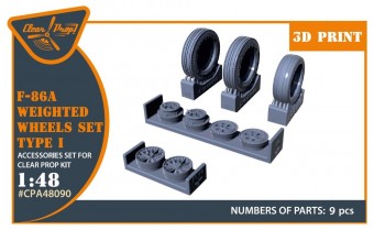 Clear Prop CPA48090 F-86A Wheels set (weighted) type 1 for CP kits 1:48