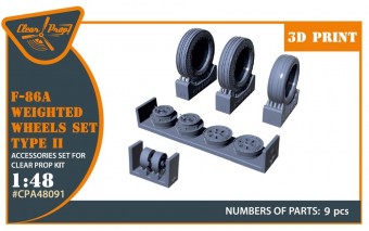 Clear Prop CPA48091 F-86A Wheels set (weighted) type 2 for CP kits 1:48