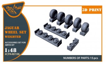 Clear Prop CPA48106 Jaguar Wheels set (weighted) for Airfix kit 1:48