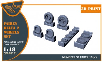 Clear Prop CPA48131 Fairey Delta 2 Wheels set for Dora Wings kit for Dora Wings 1:48