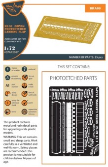 Clear Prop CPA72007 Ki-51 Sonia (all versions) PE landing flaps for CP kits CP72011/CP72012/CP72013 1:72