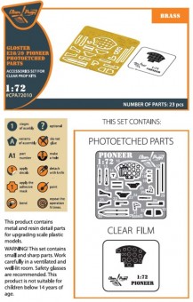 Clear Prop CPA72010 Gloster E28/39 Pioneer PE parts interior for CP kits CP72001/CP72007 1:72