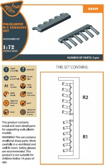 Clear Prop CPA72035 Polikarpov R-5 resin exhausts for AMG kits 1:72