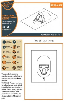 Clear Prop CPA72041 A5M4 Claude vacuum formed canopy for CP kit CP72010 1:72