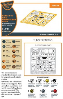 Clear Prop CPA72045 Hawk H-75 M/N/O PE parts for CP kits CP72021/CP72022/CP72029 1:72