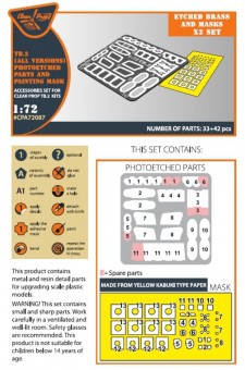 Clear Prop CPA72087 TB.2 PE parts and painting mask x2 set for CP kits 1:72