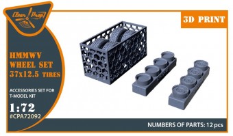 Clear Prop CPA72092 HMMWV Wheel set 37x12,5 Tires for T-Model kits 1:72