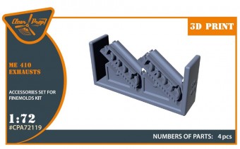 Clear Prop CPA72119 Me-410 B-1/U2/U4/R4 exhausts for Finemolds kits 1:72