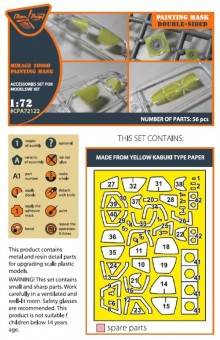 Clear Prop CPA72122 Mirage 2000D double-sided painting mask for Modelsvit kit 72075 1:72