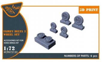 Clear Prop CPA72133 Fairey Delta 2 wheel set for Dora Wings kit 1:72