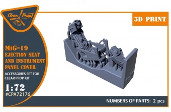 Clear Prop CPA72176 MiG-19 Ejection seat and instrument panel cover for CP kits 1:72