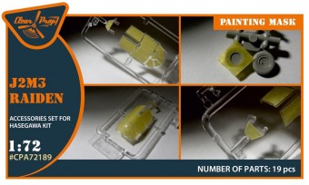 Clear Prop CPA72189 J2M3 Raiden painting mask for Hasegawa kits 1:72