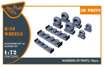 Clear Prop CPA72243 B-29 Wheels set (weighted) 1:72