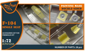 Clear Prop CPA72254 F-104 Single seat double-sided painting mask for Fine Molds 1:72
