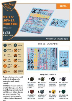 Clear Prop CPD72006 OV-1 A/JOV-1A Mohawk decal set 1:72