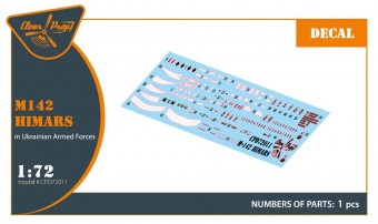 Clear Prop CPD72011 M142 Himars in Ukrainian Armed Forces decal set for Foreart, Meng, Dragon kits 1:72