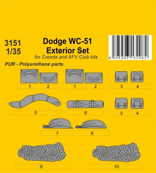 CMK 129-3151 Dodge WC-51 Stowage and Seat Cushions / for Zvezda and other kits 1:35