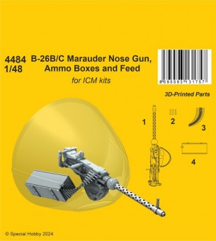 CMK 129-4484 B-26B/C Marauder Nose Gun, Ammo Boxes and Feed / for ICM kit 1:48