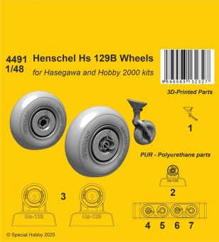 CMK 129-4491 Henschel Hs 129B Wheels / for Hasegawa and Hobby 2000 kits 1:48
