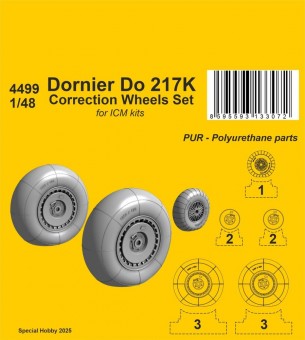 CMK 129-4499 Dornier Do 217 Wheels Correction Set for ICM 1:48