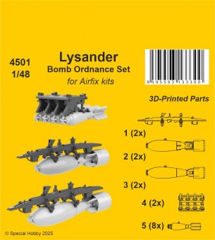 CMK 129-4501 Lysander Bomb Ordnance Set for Airfix 1:48