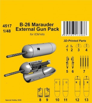 CMK 129-4517 B-26 Marauder External Gun Pack for ICM 1:48
