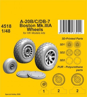 CMK 129-4518 A-20B/C/DB-7 Boston Mk.III Wheels for HK Models 1:48