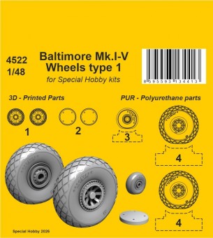 CMK 129-4522 Baltimore Mk.I-V Wheels for Special Hobby 1:48